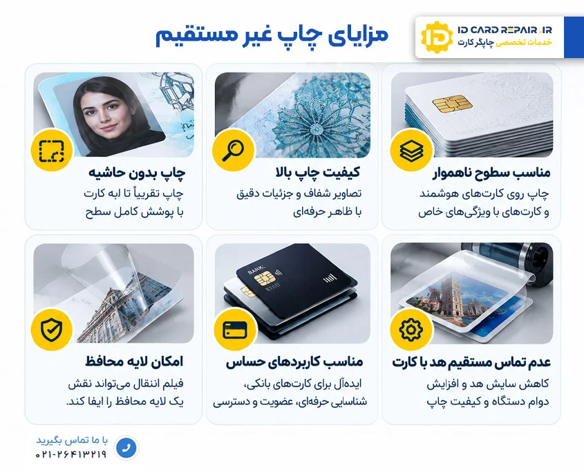 مزایای پرینتر کارت چاپ غیرمستقیم