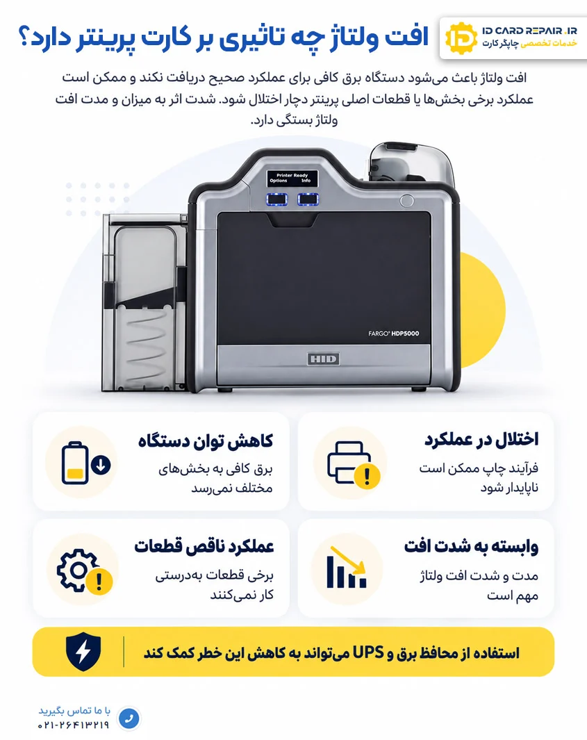 تاثیر افت ولتاژ بر پرینتر کارت