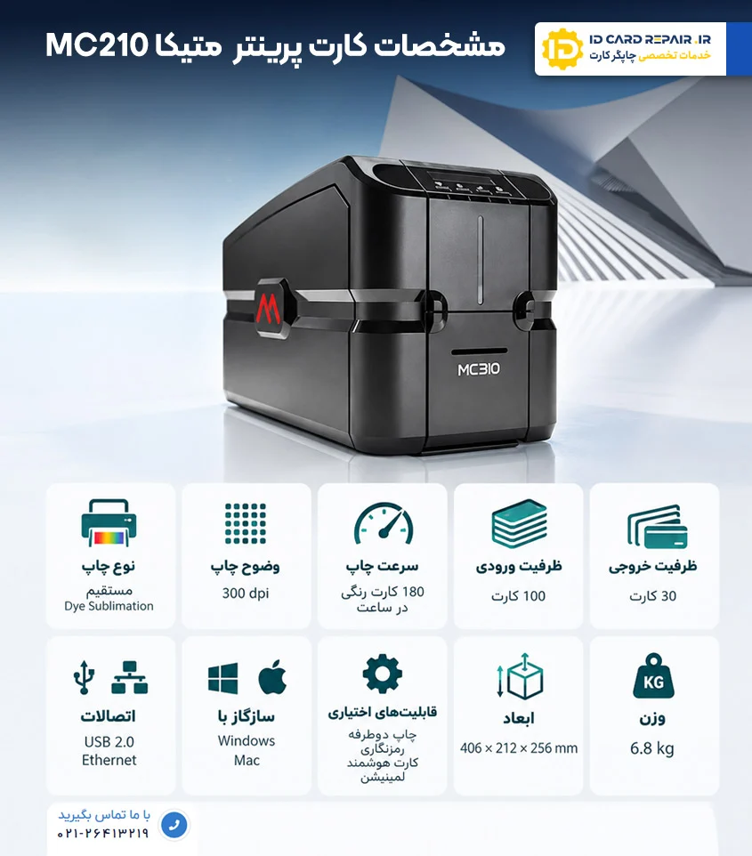 مشخصات کارت پرینتر  متیکا MC210